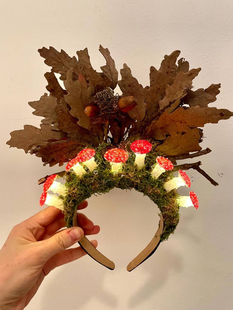 Leuchtende Pilz-Feenkrone - Halloween-Rave-Kopfschmuck Wald-Fantasy-Kostüm von Mushroomsland