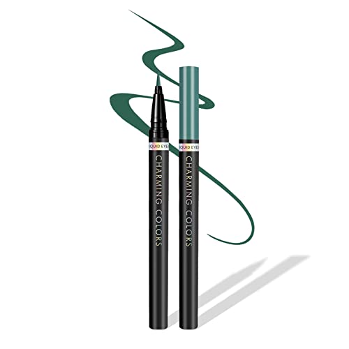Music Flower Flüssiger Eyeliner, Wasserfester und Wischfester Flüssiger Eyeliner-Stift, Mehrere Farboptionen, Flexibler Stift für Einfache Kontrolle, Grüne von Music Flower