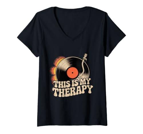 Damen Lustige Musik Memes Music is Therapy This is My Therapy Music T-Shirt mit V-Ausschnitt von Music Is My Therapy This Is My Therapy Music Shirt