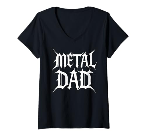 Damen Bester Metal Dad Father Day Rocker Daddy Papa Band Musiker T-Shirt mit V-Ausschnitt Damen Bester Metal Dad Father Day Rocker Daddy Papa Band Musiker T-Shirt mit V-Ausschnitt von Music Papa Apparel