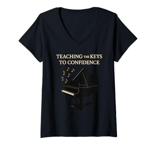 Damen Klavierlehrer, Musikpädagogin, lustiges Geschenk für Lehrer T-Shirt mit V-Ausschnitt Damen Klavierlehrer, Musikpädagogin, lustiges Geschenk für Lehrer T-Shirt mit V-Ausschnitt von Music School Piano Teacher Appreciation Gift Music