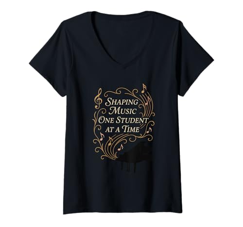 Damen Klavierlehrer, Musikpädagogin, lustiges Geschenk für Lehrer T-Shirt mit V-Ausschnitt Damen Klavierlehrer, Musikpädagogin, lustiges Geschenk für Lehrer T-Shirt mit V-Ausschnitt von Music School Piano Teacher Appreciation Gift Music