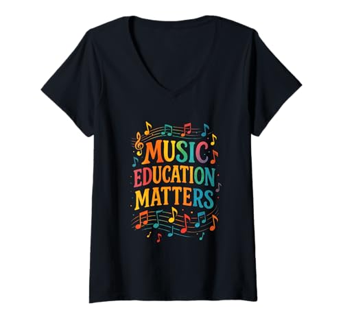 Damen Music Education Matters - Musikerziehung lustig T-Shirt mit V-Ausschnitt Damen Music Education Matters - Musikerziehung lustig T-Shirt mit V-Ausschnitt von Music Teacher Matters Notes Rhythm Teaching