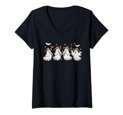 Damen Group Boos Playing Oboe Halloween Instrument Musical T-Shirt mit V-Ausschnitt von Musical, Musician Halloween Costume