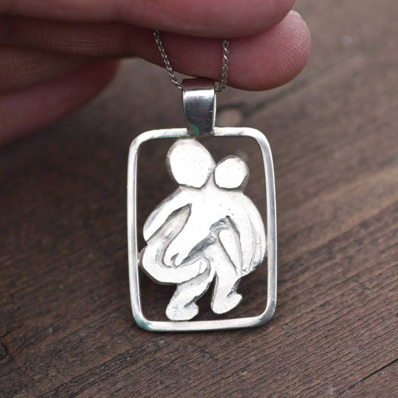 Große Eltern, Vater, Mutter Und Kind Medaillon Anhänger Sterling Silber, Keine Kette von MusicalJewels