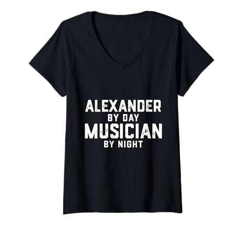 Damen Alex Musiker Halloween Kostüm Gen Z Millennial Alexander T-Shirt mit V-Ausschnitt von Musician Gifts & Accessories