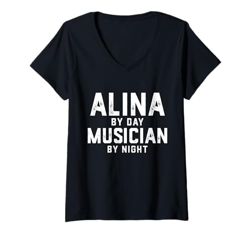 Damen Alina Musiker Kostüm Gen Z Millennial Meme Music Alina T-Shirt mit V-Ausschnitt von Musician Gifts & Accessories