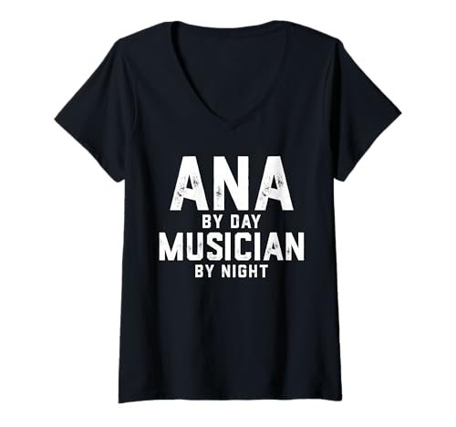 Damen Ana Musiker Kostüm Halloween Gen Z Millennial Song Ana T-Shirt mit V-Ausschnitt von Musician Gifts & Accessories