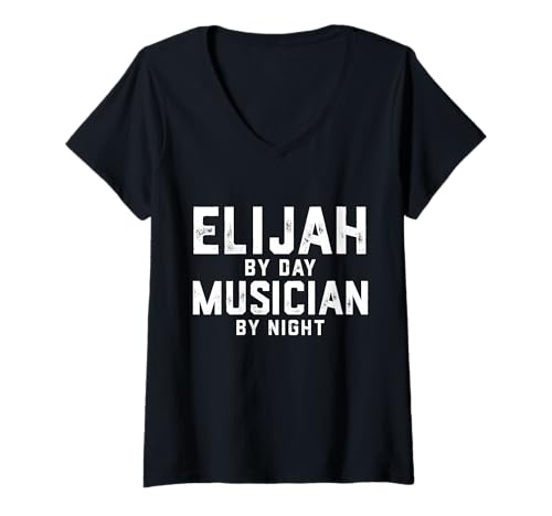 Damen Elijah Musiker Halloween Kostüm Gen Z Millennial Elijah T-Shirt mit V-Ausschnitt von Musician Gifts & Accessories