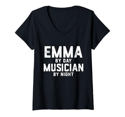 Damen Emma Musiker Halloween Kostüm Gen Z Millennial Music Emma T-Shirt mit V-Ausschnitt von Musician Gifts & Accessories