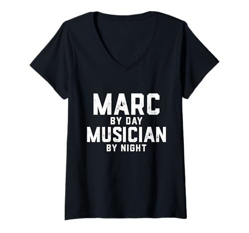 Damen Marc Musiker Halloween Kostüm Gen Z Millennial Marc T-Shirt mit V-Ausschnitt von Musician Gifts & Accessories