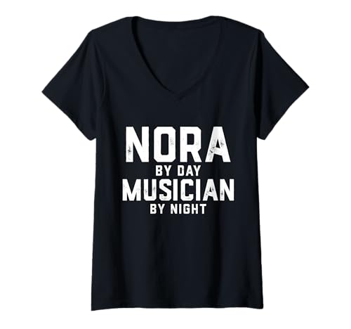 Damen Nora Musiker Kostüm Gen Z Millennial Music Nora Meme Song T-Shirt mit V-Ausschnitt von Musician Gifts & Accessories