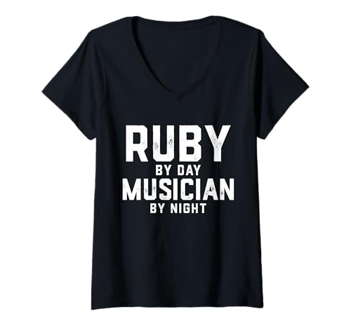 Damen Rubin Musiker Kostüm Gen Z Millennial Music Rubin Meme Song T-Shirt mit V-Ausschnitt von Musician Gifts & Accessories
