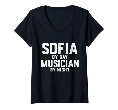 Damen Sofia Musiker Kostüm Gen Z Millennial Music Sofia Song T-Shirt mit V-Ausschnitt von Musician Gifts & Accessories