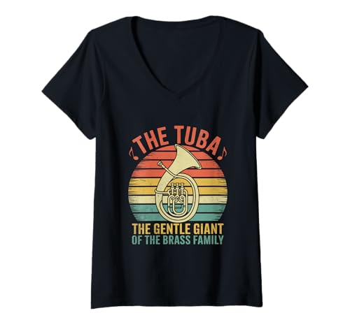 Damen Ich wähle nicht den Barbier Dad Life Der Barber Dad hat mich gewählt T-Shirt mit V-Ausschnitt von Musician Tuba Player Gifts Music Tubist Sayings