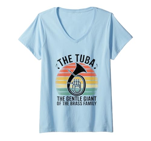 Damen Ich wähle nicht den Barbier Dad Life Der Barber Dad hat mich gewählt T-Shirt mit V-Ausschnitt von Musician Tuba Player Gifts Music Tubist Sayings