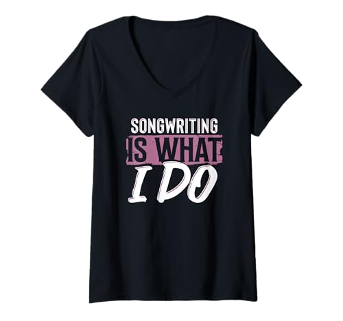 Damen Songwriting Musiker und Musikliebhaber Lyric Writer T-Shirt mit V-Ausschnitt von Musicians and Music Enthusiasts Designs