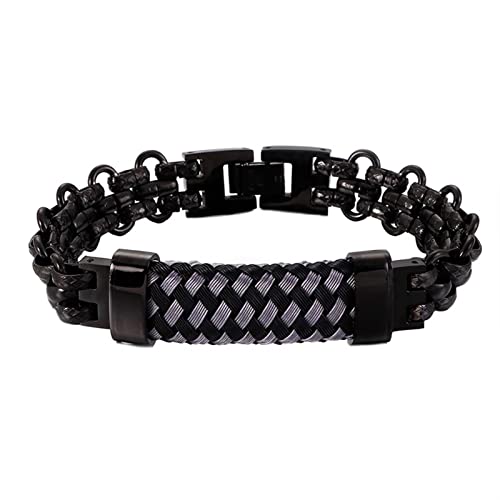 Armband Schwarz Edelstahl, Armband für Männer Biegen Armband Männer Edelstahl Schmuck Herren Geschenke Männer Armband Schwarz Edelstahl, Armband für Männer Biegen Armband Männer Edelstahl Schmuck Herren Geschenke Männer von Musihy