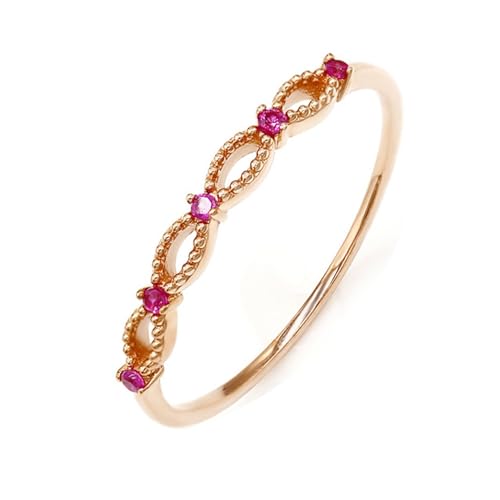 Frauen Verlobungsringe, 14K Roségold Verlobungsringe mit Ruby erstellt, Größe 53 (16.9) von Musihy