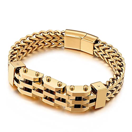 Gold Armband, Armreif Männer Gewebte Uhrenkette Dicke Kette Armband Edelstahl Schmuck Herren Witzige Geschenke für Männer von Musihy