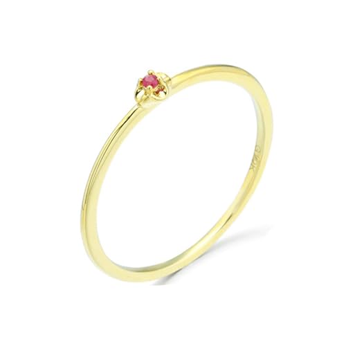 Hochzeit Ringe Gold, 18K Gelbgold Ringe mit Ruby erstellt, Größe 54 (17.2) von Musihy