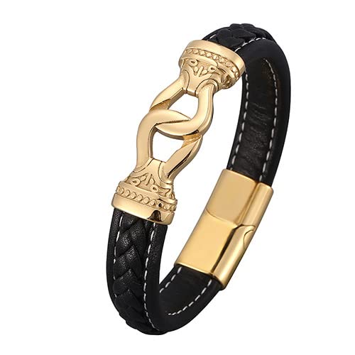 Männer Armband Leder, Bracelet Herren Gold Männer Surfer Armband Lederarmband Mit Schnalle Herren Schmuck Geburstag Geschenk für Männer von Musihy