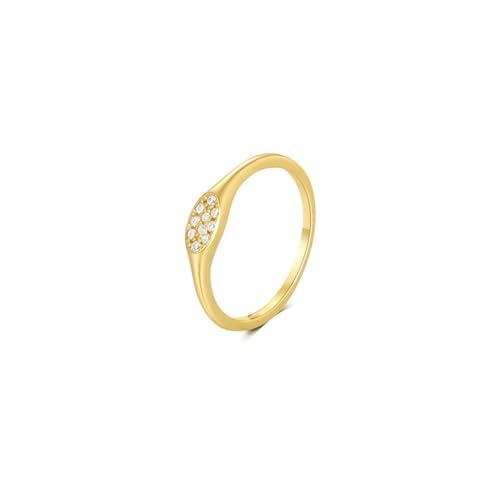 Musihy Damen Frauen Hochzeit Ringe Gold, 18K Gelbgold Polierte Hochzeit Ringe mit Moissanit, Größe 52 (16.6) von Musihy