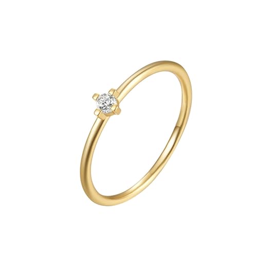 Musihy Damen Hochzeit Ringe Gold, 9K Gelbgold Verlobungsringe mit Moissanit, Größe 61 (19.4) von Musihy