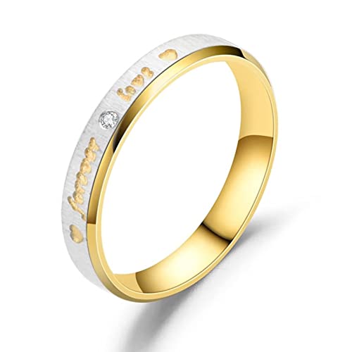 Musihy Ehering Edelstahl Damen, Verlobungsringe 6 MM Breiter Paarring Gravur forever love Gold Silber Ring in Verschiedenen Größen von Musihy