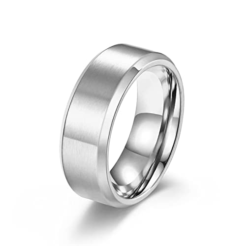 Musihy Eternity Ring, Ring Edelstahl Mattes Finish Silber Ring in Verschiedenen Größen von Musihy
