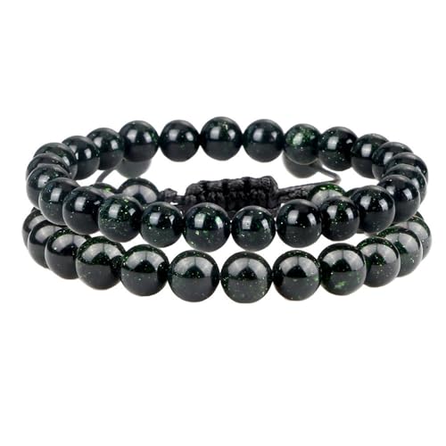 Musihy Freundschaftsarmbänder, 2Pcs 8mm Zopf Stein Armband für Herren Damen, Stil 3-Grün | Einstellbar Länge 17-30CM Musihy Freundschaftsarmbänder, 2Pcs 8mm Zopf Stein Armband für Herren Damen, Stil 3-Grün | Einstellbar Länge 17-30CM von Musihy