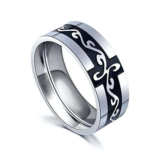 Musihy Herren Ring Edelstahl, Ring für Herren 57 (18.1) Partner Ringe Silber Drachenmuster Schmuck Ring von Musihy