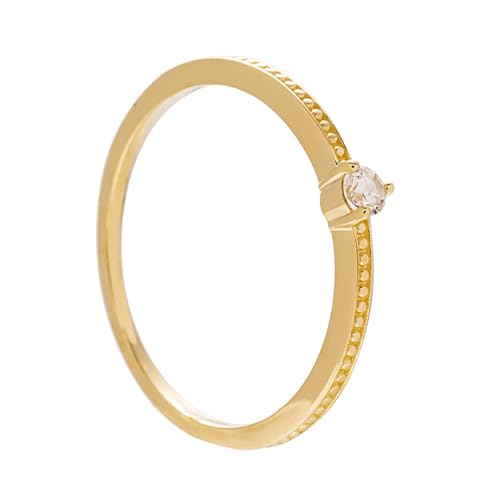 Musihy Ring Damen Gold, Eleganter Solitär-Verlobungsring für Damen, Gold, Größe 61 (19.4) von Musihy