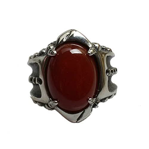 Musihy Ring Edelstahl Unisex, Herren Ring Drachenklauenring mit Ovalem Stein Größe 57 (18.1) von Musihy