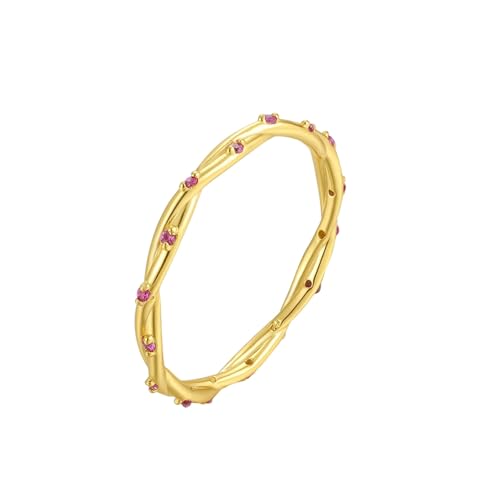 Musihy Ring Gold 375 Damen, 9K Gelbgold Ringe mit Turmalin hergestellt, Größe 57 (18.1) von Musihy