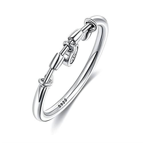 Musihy Ring Woman, Eheringe Silber 925 Frau Ringe Zirkonia Damen Weiß Herz-Anhänger Ring Damen 52 von Musihy