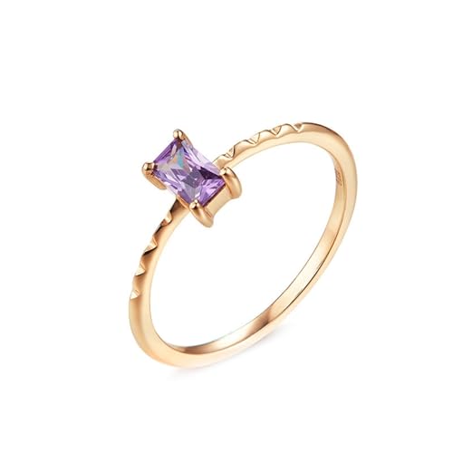Musihy Ringe Frauen Rosegold, 9K Roségold Verlobungsring mit Erstellter Amethyst, Größe 56 (17.8) von Musihy