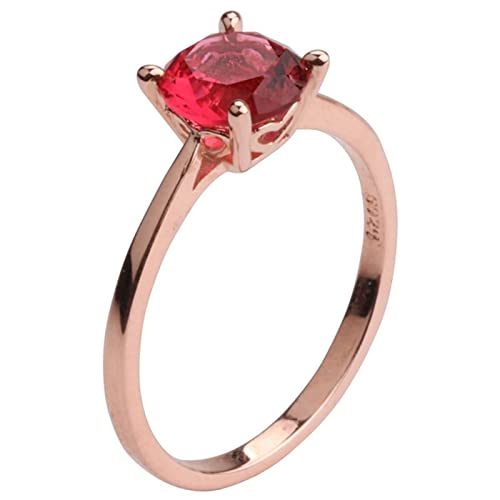 Musihy Verlobungsring Rosegold, Zirconia Ring Rot Wedding Ring Vintage mit Rundem Zirkonia Damenring 49 von Musihy