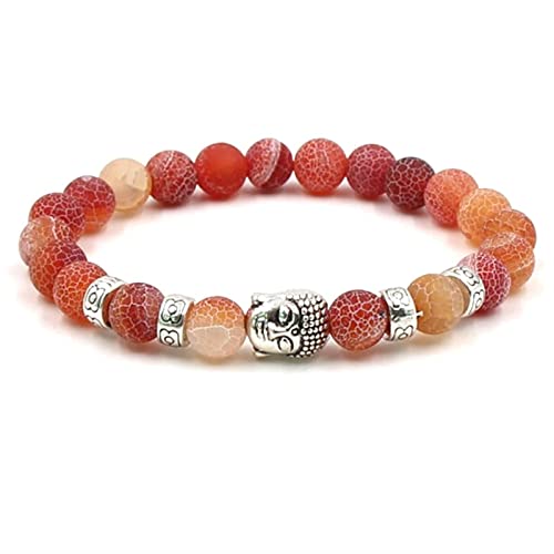 Orange Perlenarmband, Perlenarmband Damen Perlenarmband Buddha Perlenarmband Auffädeln Umfang 19CM von Musihy