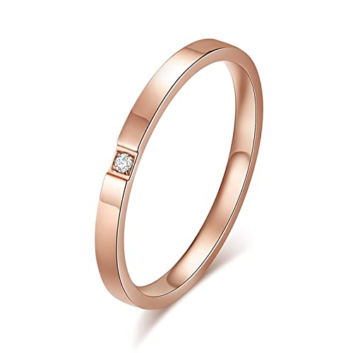 Ring Edelstahl Rosegold, Ringe für Männer 45 (14.3) Ringe Rosegold für Damen Zirkon Eingelegt Ring Jewelry von Musihy