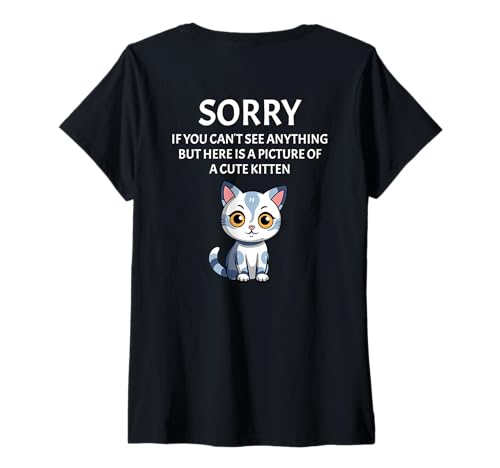 Damen Festival live Musik sarkastisches Konzert mit süßer Katze T-Shirt mit V-Ausschnitt von Musik Festival lustiges Konzert Outfit Rückendruck