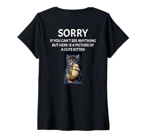 Damen Festival live Musik sarkastisches Konzert mit süßer Katze T-Shirt mit V-Ausschnitt von Musik Festival lustiges Konzert Outfit Rückendruck