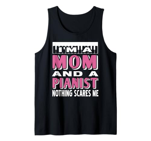 Lustiger Klavier Mama Mutiger Humor Spruch Statement Tank Top von Musik Leben Piano Spieler Mütter Alltag