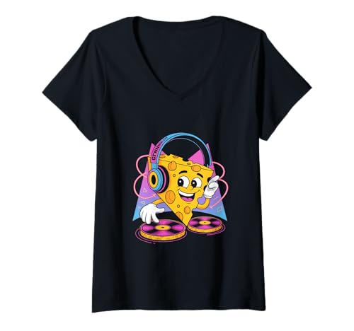 Damen Dj Käseparty Disc Jockey Musik Spaß T-Shirt mit V-Ausschnitt Damen Dj Käseparty Disc Jockey Musik Spaß T-Shirt mit V-Ausschnitt von Musik Liebhaber Dj Spaß Club Party