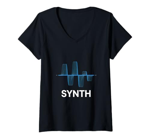 Damen Envelope Synthesizer Techno T-Shirt mit V-Ausschnitt Damen Envelope Synthesizer Techno T-Shirt mit V-Ausschnitt von Musik Synthesizer Analog Elektronische Musik