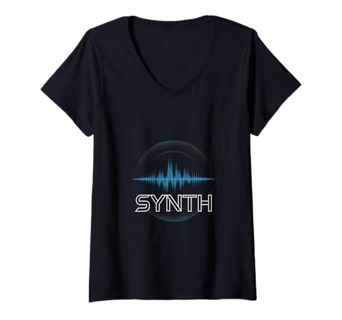 Damen Envelope Synthesizer Techno T-Shirt mit V-Ausschnitt Damen Envelope Synthesizer Techno T-Shirt mit V-Ausschnitt von Musik Synthesizer Analog Elektronische Musik