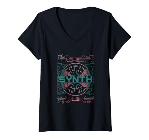 Damen Envelope Synthesizer Techno T-Shirt mit V-Ausschnitt Damen Envelope Synthesizer Techno T-Shirt mit V-Ausschnitt von Musik Synthesizer Analog Elektronische Musik