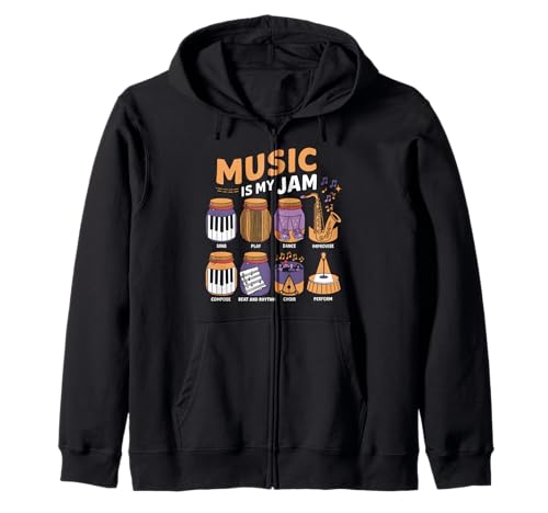 Musik Tshirt Herren Damen Music Musiker Retro Musiklehrer Kapuzenjacke von Musik TShirt Music Musiker Retro Musiklehrer