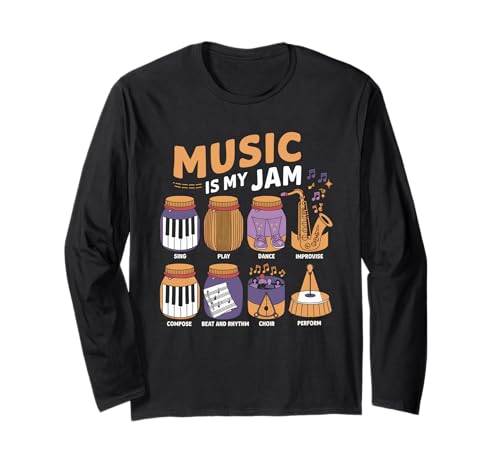 Musik Tshirt Herren Damen Music Musiker Retro Musiklehrer Langarmshirt von Musik TShirt Music Musiker Retro Musiklehrer