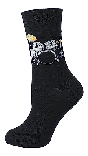 Musik-Socken mit eigenwebtem Schlagzeug, 1 Paar (DE/NL/SE/PL, Numerisch, 46, 48, Regular, Regular) von Musikboutique